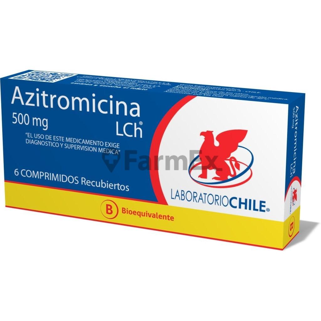 Azitromicina 500 mg. x 6 Comprimidos Recubiertos LABORATORIO CHILE